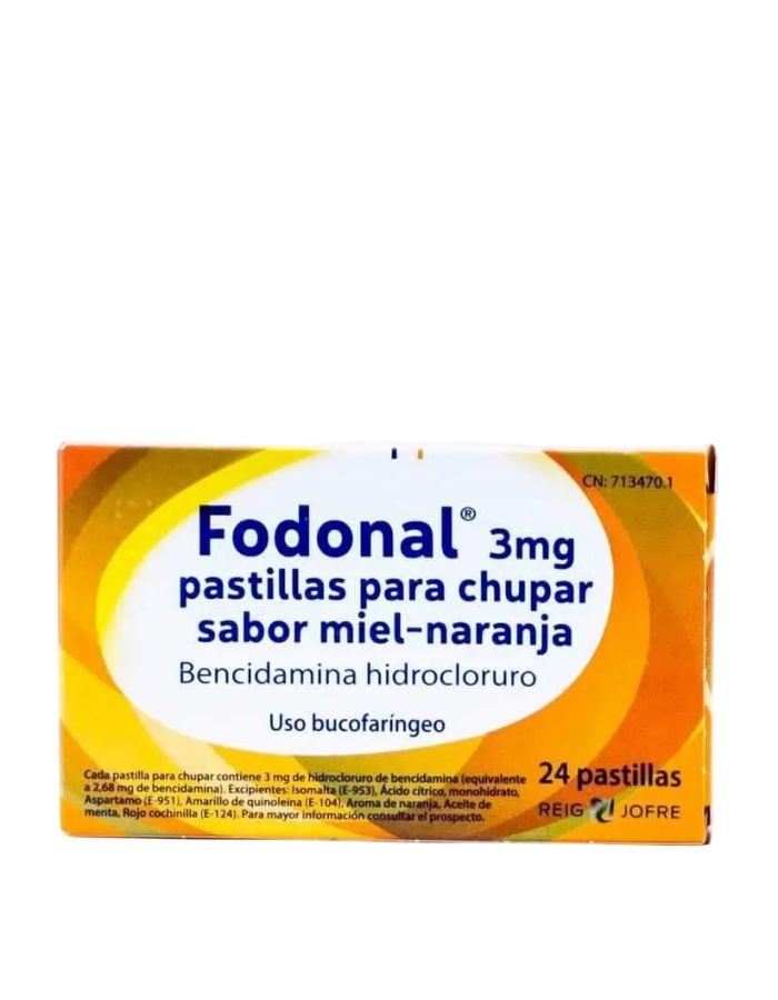 Fodonal 3mg 24 Pastillas para Chupar Sabor Miel Naranja