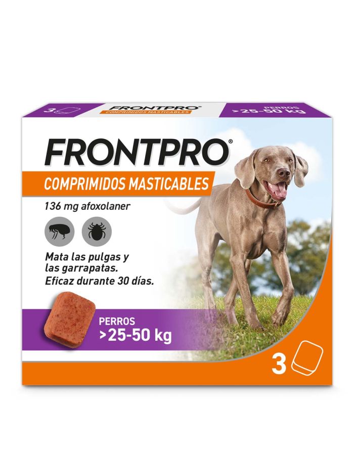 Frontpro Comprimidos Masticables para Perros 25-50Kg 3 Comprimidos-1