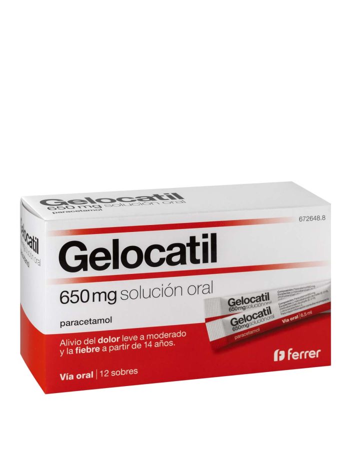 Gelocatil 650 mg 12 Sobres Solución Oral