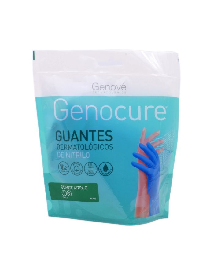 Guantes de Nitrilo Talla L8 Dermatológicos Genocure Genove 1 Par