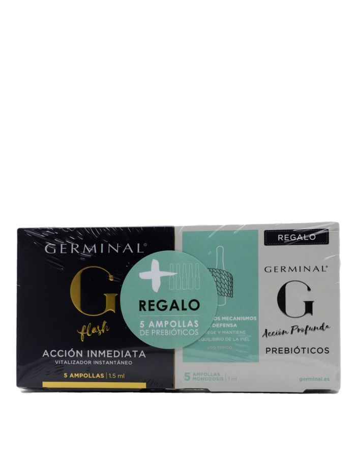 Germinal Acción Inmediata Efecto Flash 5 Ampollas+Acción Profunda Probióticos Regalo-1