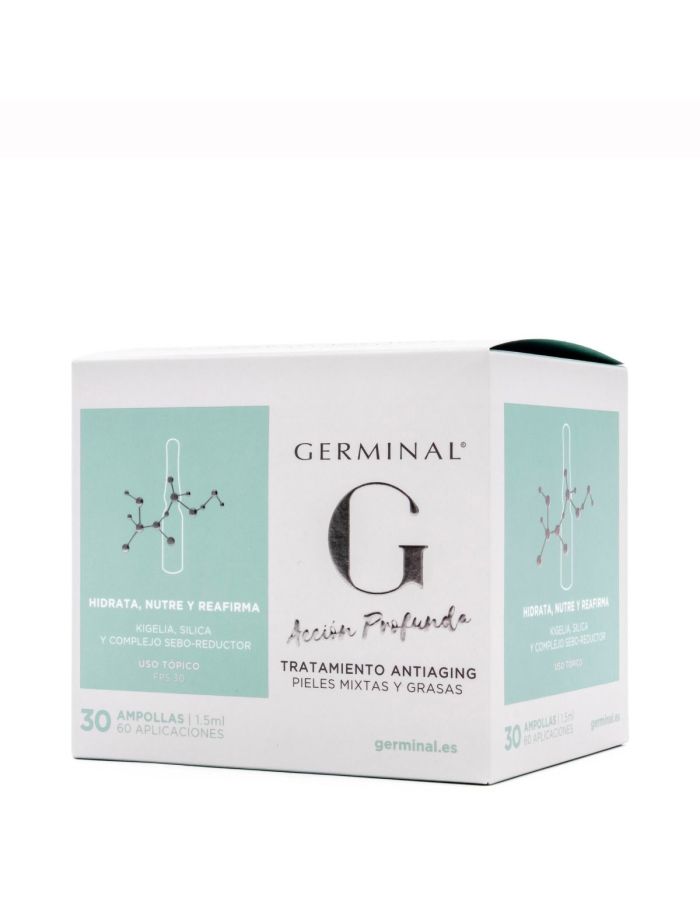 Germinal Acción Profunda Tratamiento AntiAging Pieles Mixtas y Grasas 30 Ampollas