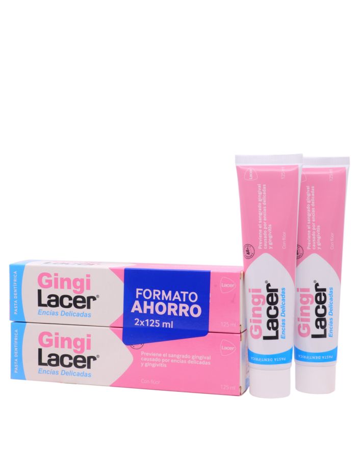 GingiLacer Pasta Dentifrica Lacer 125ml x 2 Duplo Formato Ahorro