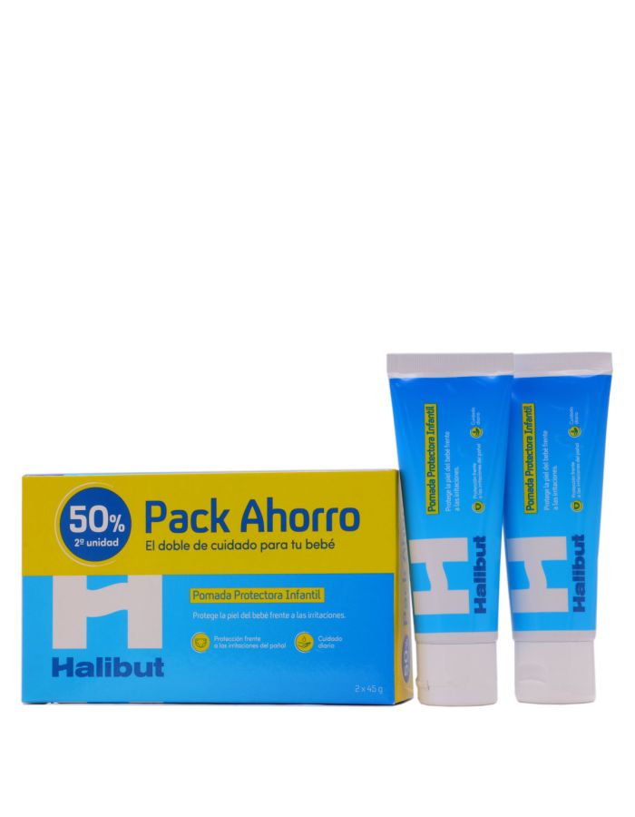 Halibut Pomada Protectora Infantil 45g + 45g Duplo Pack Ahorro 50% 2ªUd
