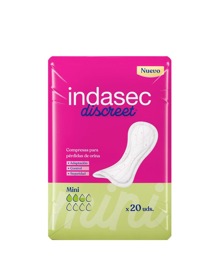 Indasec Discreet Mini 20 Compresas para Pérdidas de Orina