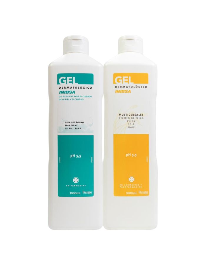 Inibsa Gel Dermatológico con Colágeno 1L+Multicereales 1L Pack