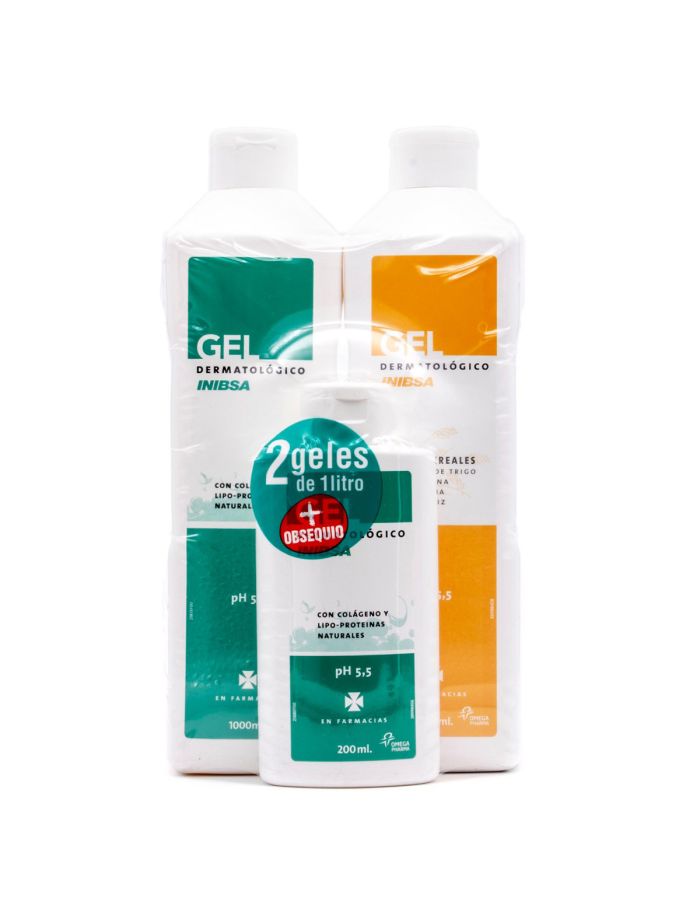 Inibsa Gel Dermatológico Pack Colágeno 1l+Multicereales 1l+200ml Obsequio