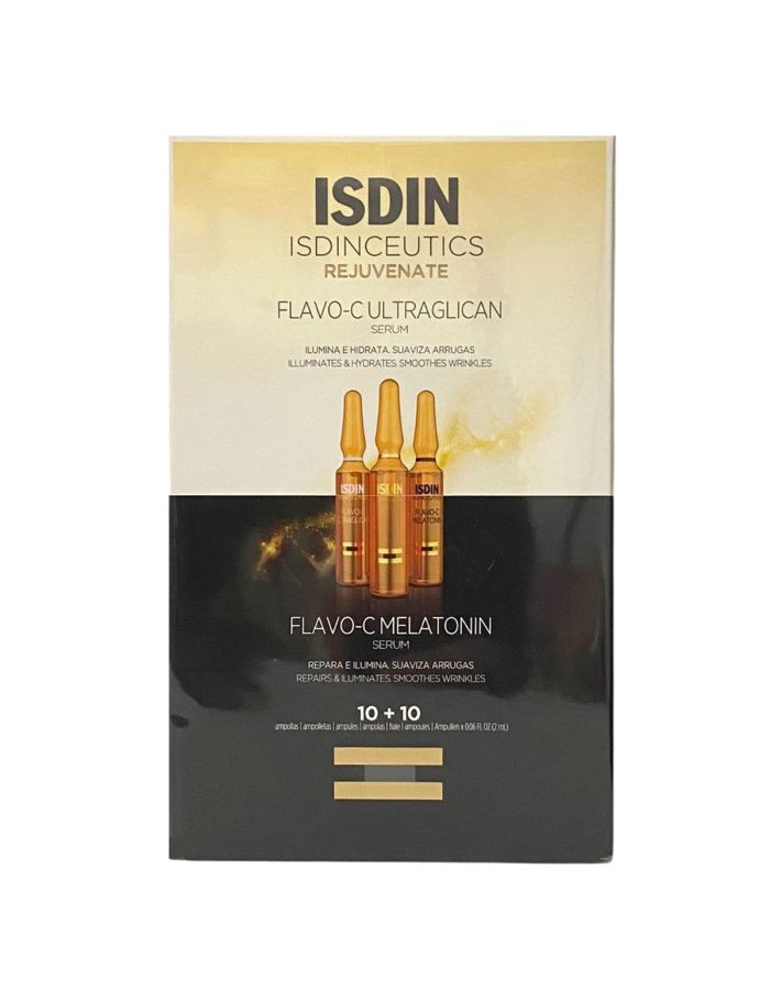 Isdin Isdinceutics Flavo C Ultraglican + Flavo C Melatonin 10 + 10 Ampollas