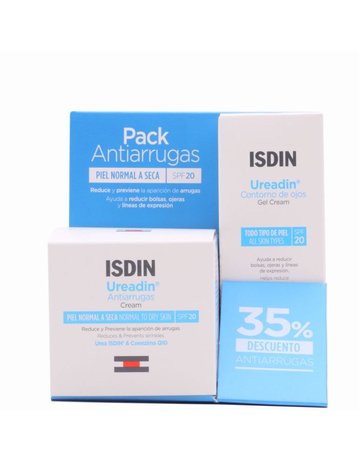 Ureadin Pack Antiarrugas Crema Piel Normal a Seca SPF20 + Contorno de Ojos Gel Crema SPF20 Isdin