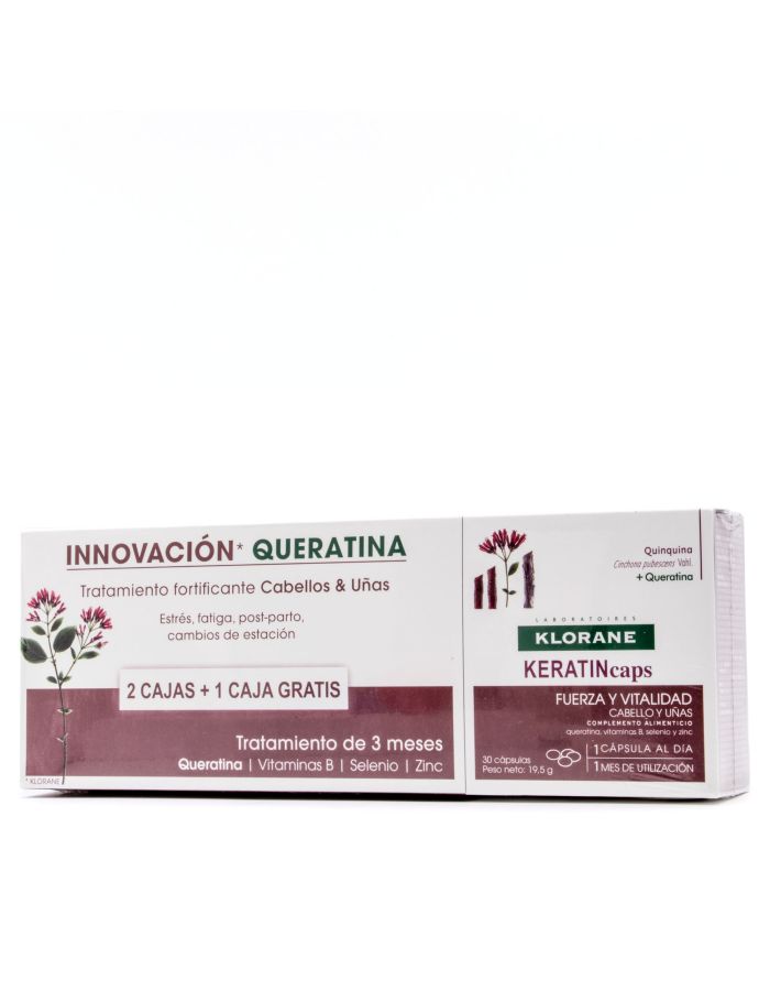 Klorane KeratinCaps 3 Cajas x 30 Cápsulas