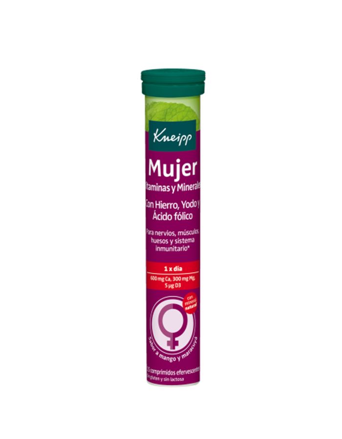 Kneipp Mujer Vitaminas y Minerales 15 Comprimidos Efervescentes Sabor Mango Maracuyá