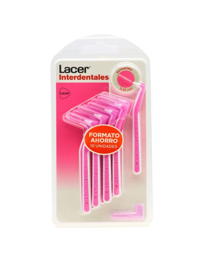 Lacer Interdentales Ultrafino Angular 0,45mm 10 Cepillos Formato Ahorro