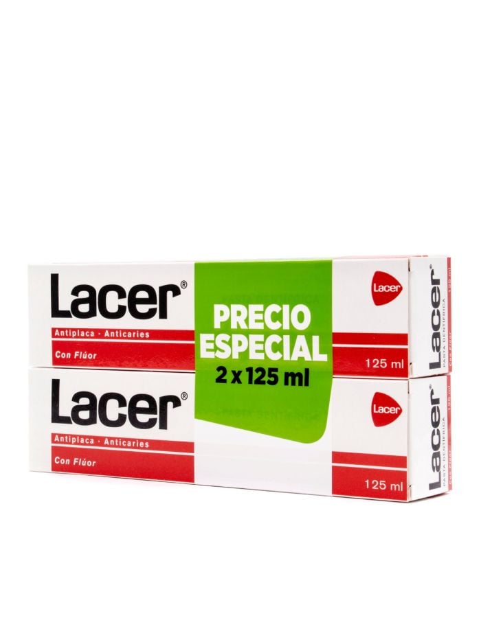 Lacer Pasta de Dientes con Fluor 125ml x 2 Formato Ahorro