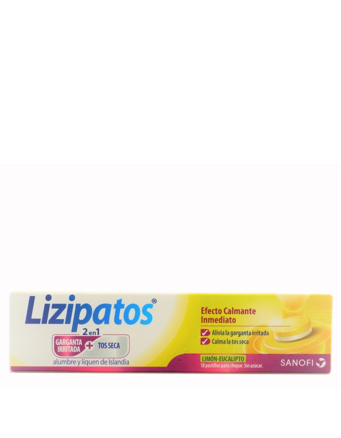 Lizipatos 2 en 1 Limón Eucalipto 18 Pastillas para Chupar