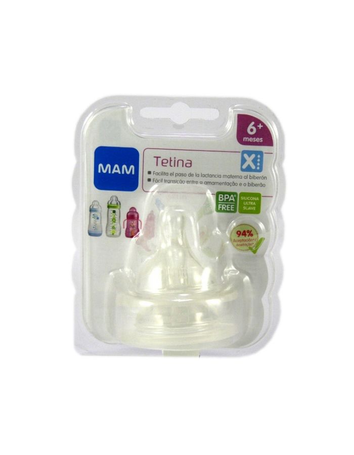 MAM Tetina Silicona 6m+ FlujoX 2 uds