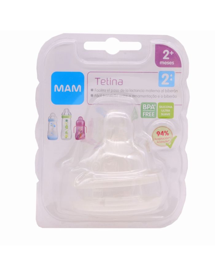MAM Tetina Silicona Flujo 2 2m+ Pack 2 Tetinas