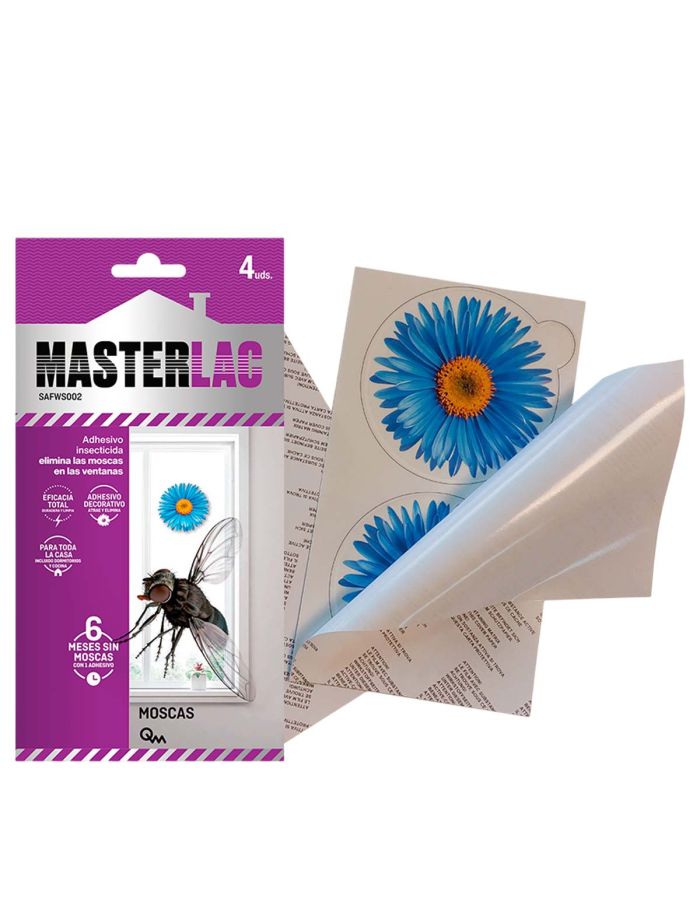 Masterlac Moscas Adhesivo Flor 4Uds