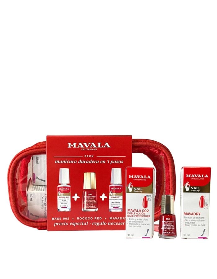 Mavala Pack Manicura Duradera en 3 Pasos Color Rococo Red 156-1
