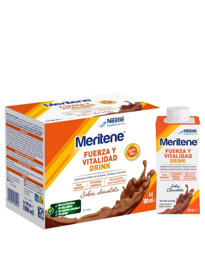 Meritene Fuerza y Vitalidad Drink Chocolate 6 Botes x 180ml