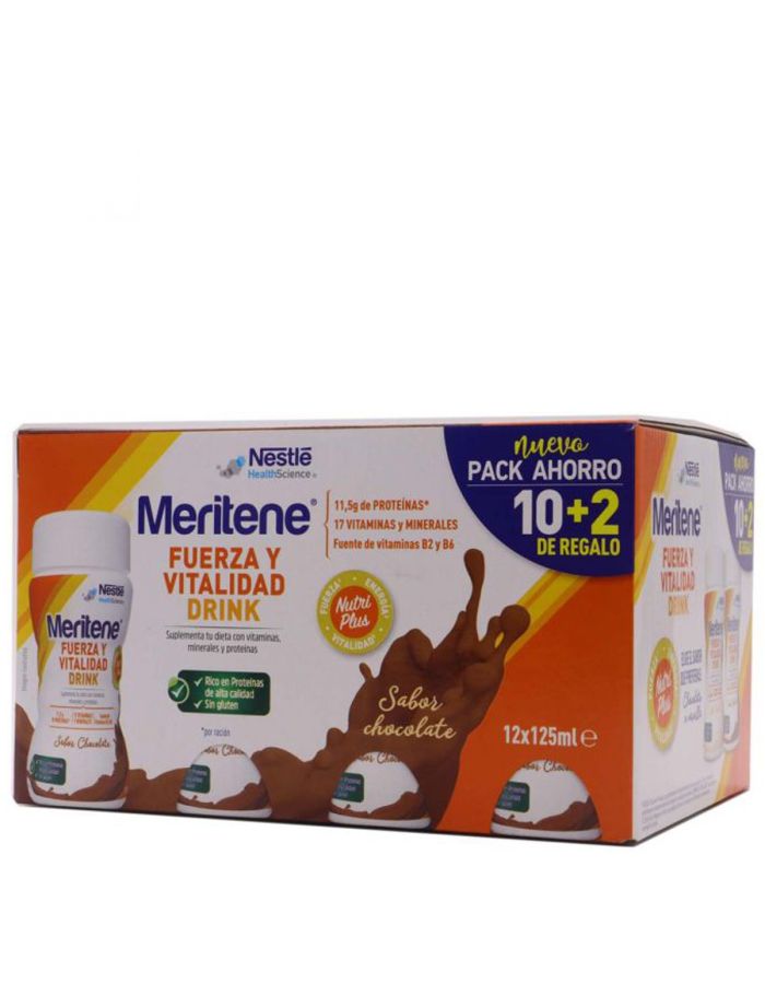 Meritene Fuerza y Vitalidad Drink Sabor Chocolate 12 Botellas X 125 ml Pack