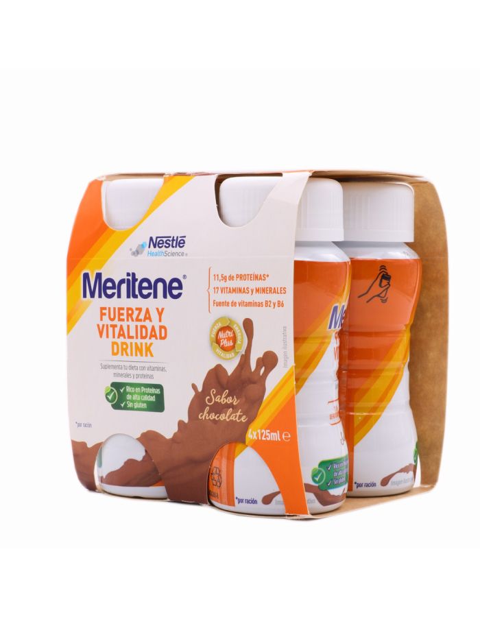 Meritene Fuerza y Vitalidad Drink Sabor Chocolate 4 Botellas x 125ml