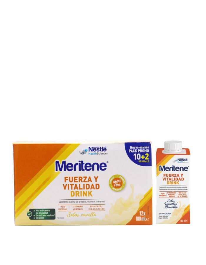 Meritene Fuerza y Vitalidad Drink Vainilla 12 Botellas x 180ml