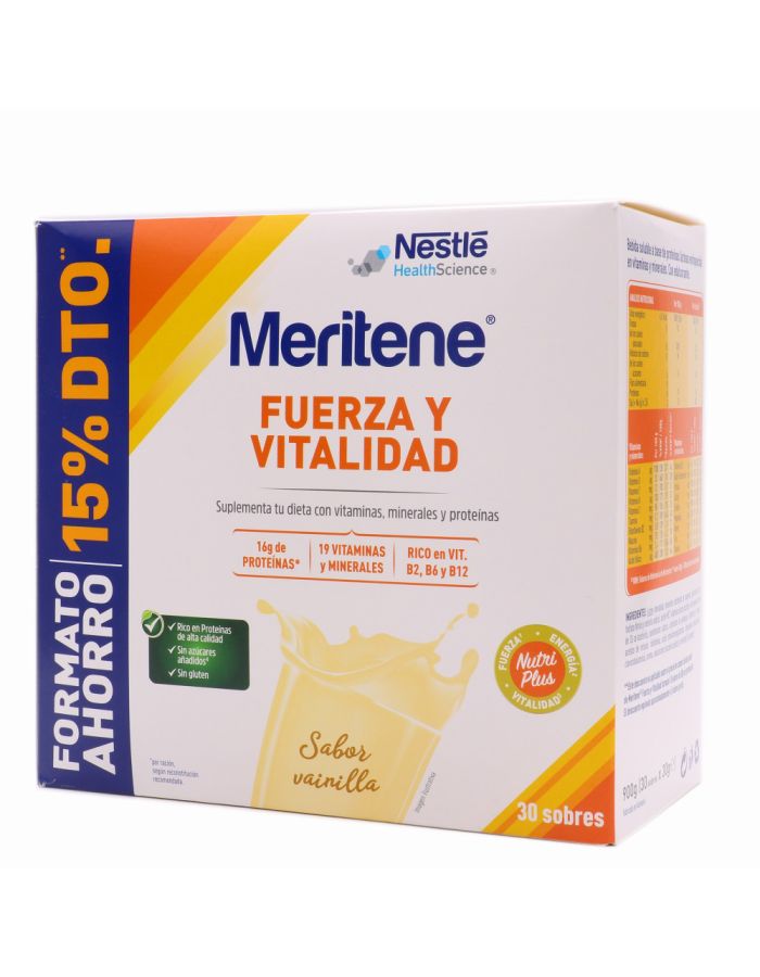 Meritene Fuerza y Vitalidad Vainilla 30 Sobres 15% Dto Pack Ahorro-1  