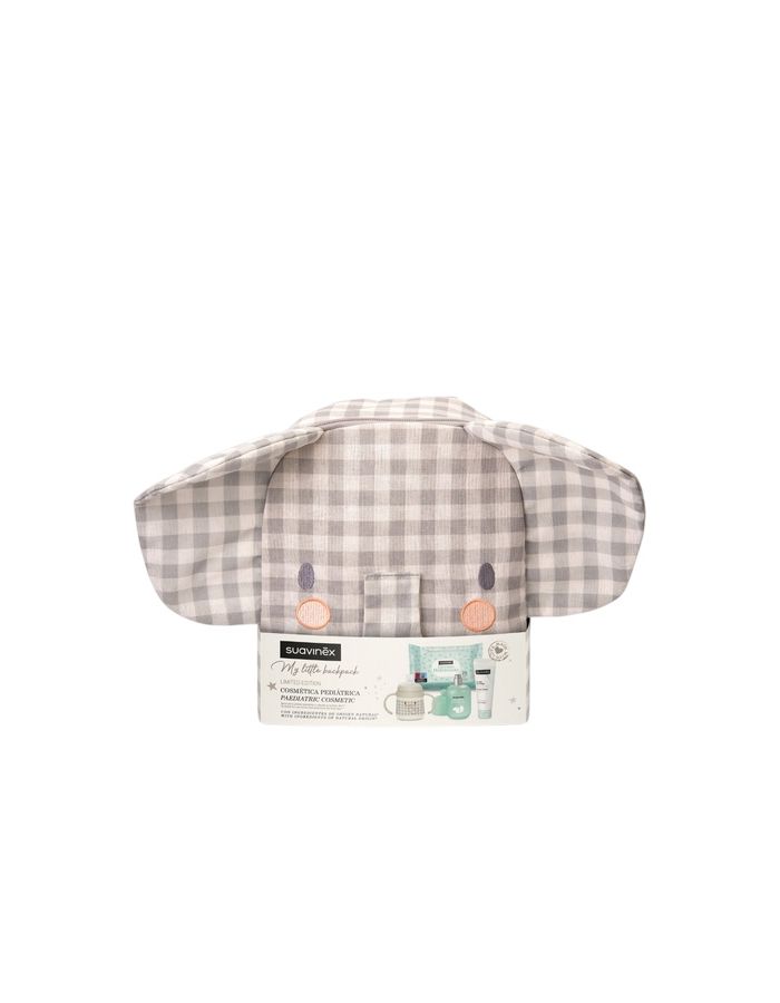 Mochila Guardería Elefante con Cosmética Gris