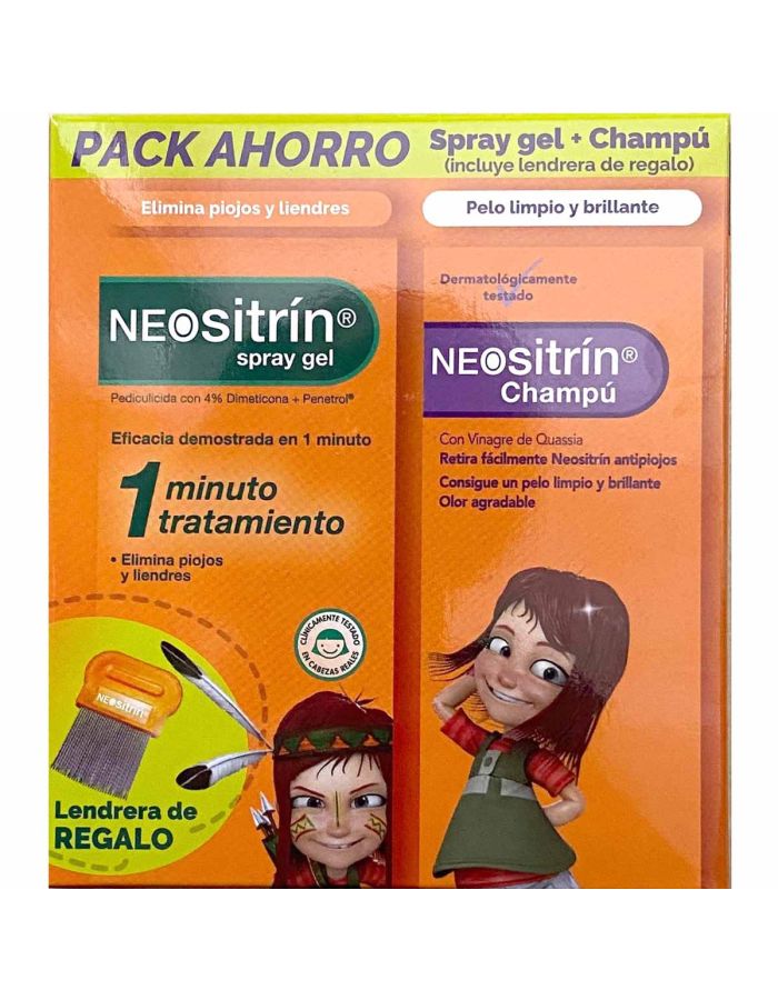 Neositrín Pack Antipiojos Spray Gel + Champú
