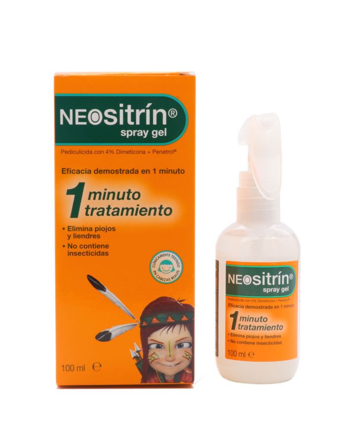 Neositrin Spray Gel  1 Minuto Tratamiento 100ml  Piojos y Liendres