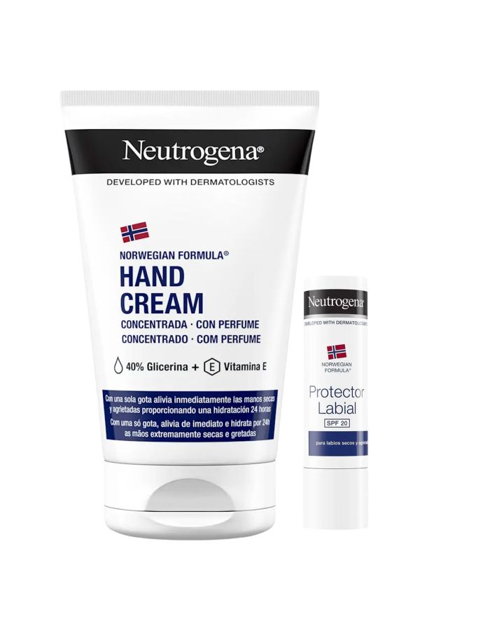 Neutrogena Crema de Manos Concentrada + Stick Labial SPF20 Pack