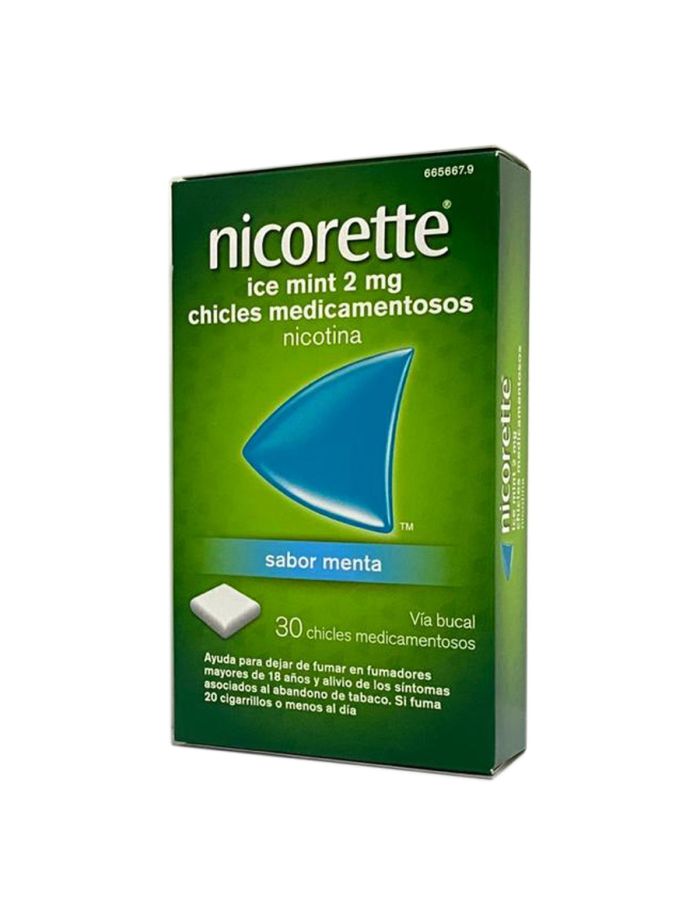 Nicorette Ice Mint 2mg 30 Chicles Medicamentosos de Nicotina Sabor Menta