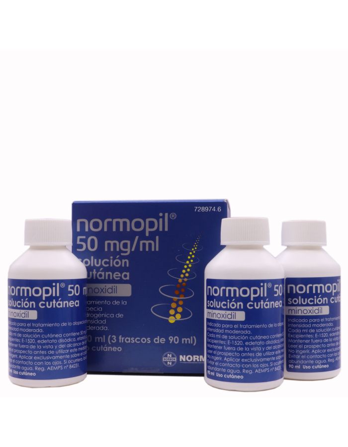 Normopil 50mg/ml Solución Cutánea 3 Frascos 90ml 