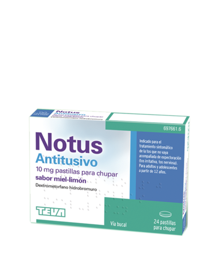 Notus Antitusivo 24 Pastillas para Chupar Miel Limón
