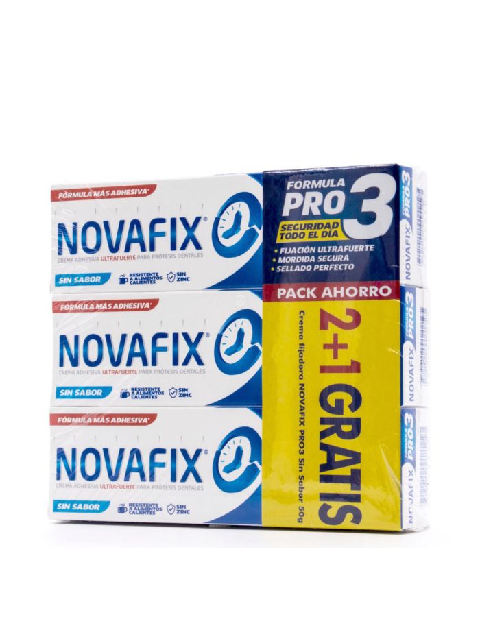 Novafix Pro 3 Sin Sabor 50g 2+1 Pack Ahorro