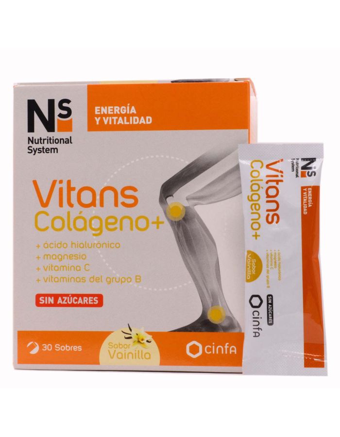 NS Vitans Colágeno+ 30 Sobres Sabor Vainilla Energía y Vitalidad