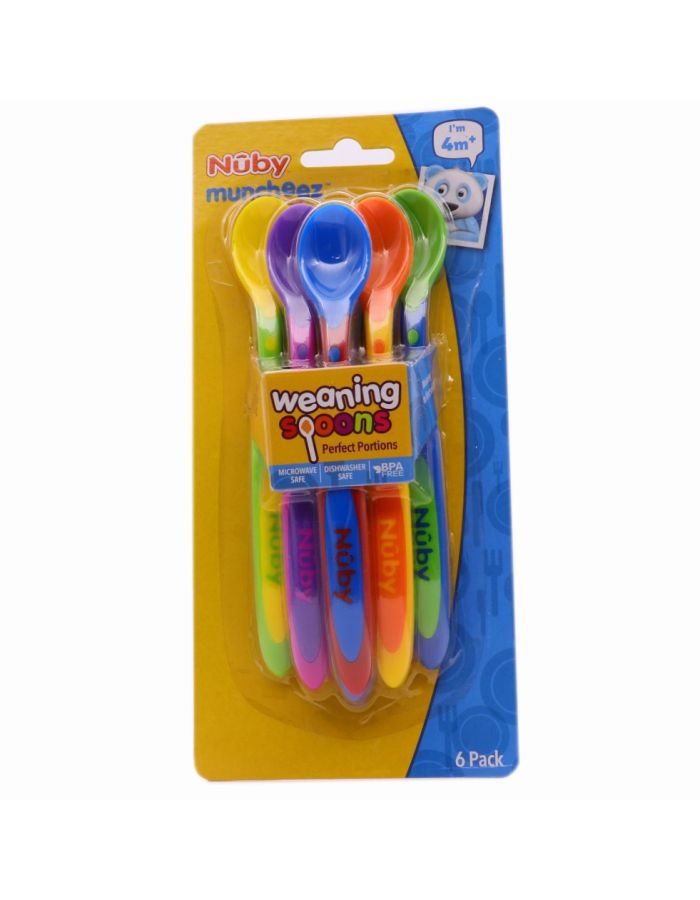 Nuby 6 Cucharas de Colores +4 Meses