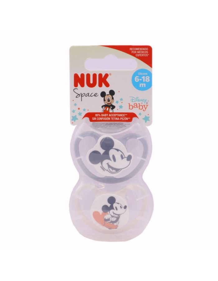 Chupete Silicona NUK SPACE MICKEY 6 - 18 meses 2 unidades