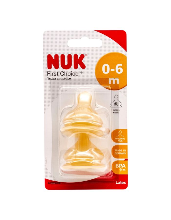 Nuk First Choice Tetina Látex Tamaño 1 Orificio M 2 Tetinas 0-6m