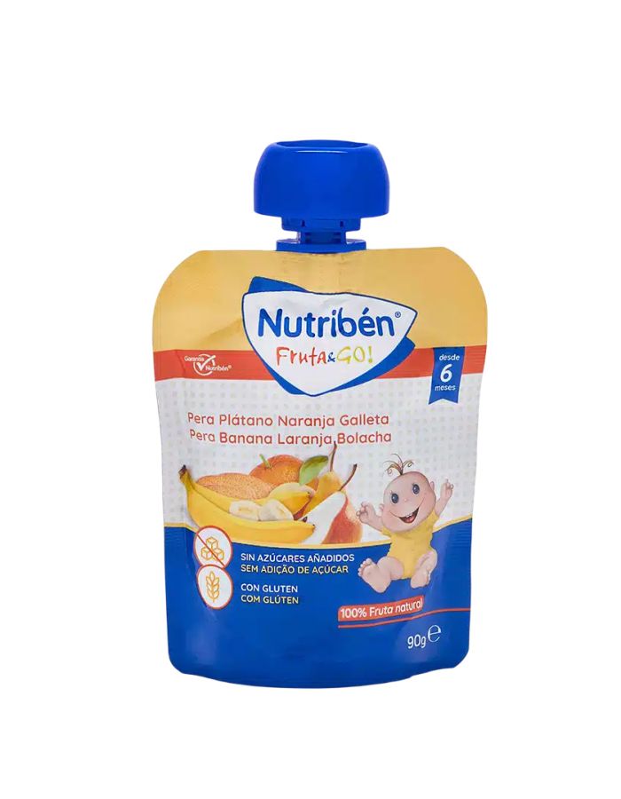 Nutriben Fruta & Go Pera Plátano Naranja Galleta 90g