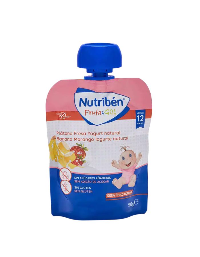 Nutriben Fruta & Go Platano Fresa Yogourt Natural 90g