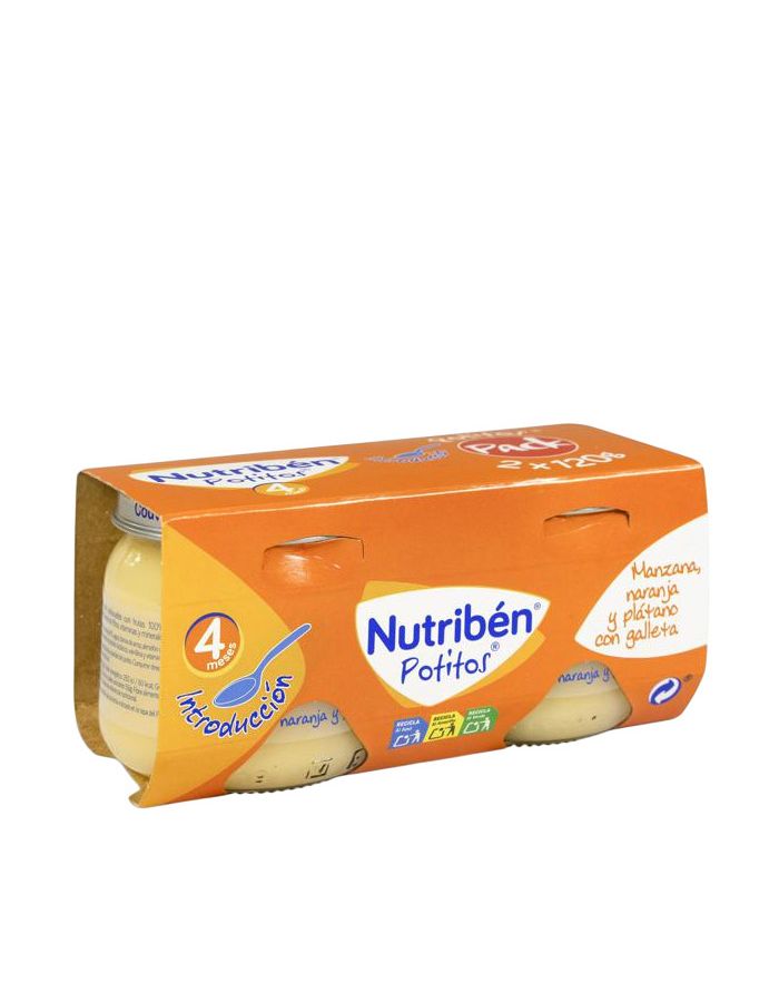 Nutriben Potitos Introducción Manzana Naranja Plátano y Galleta 120g x 2                            