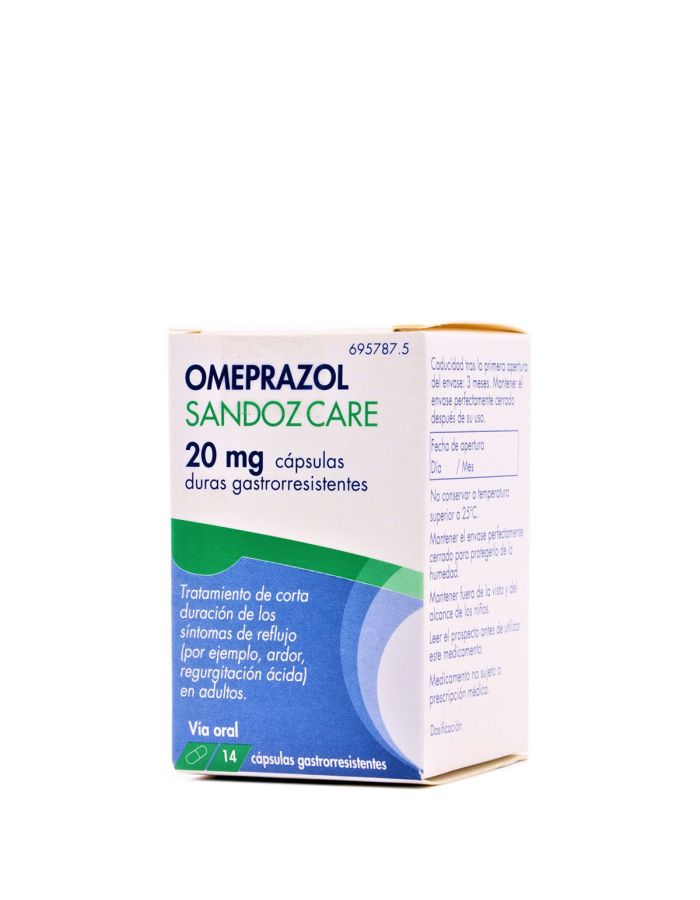 Omeprazol Sandoz Care 20mg 14 Cápsulas Gastrorresistentes Frasco