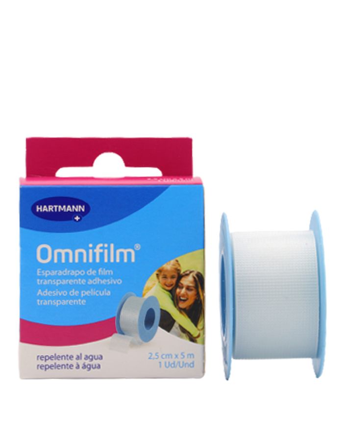 Omnifilm Esparadrapo de Film Transparente 2,50cm x 5m   