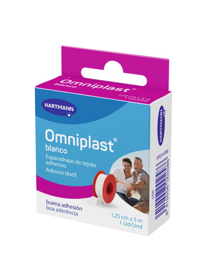 Omniplast Esparadrapo Tela Blanco 1,25 cm x 5 m