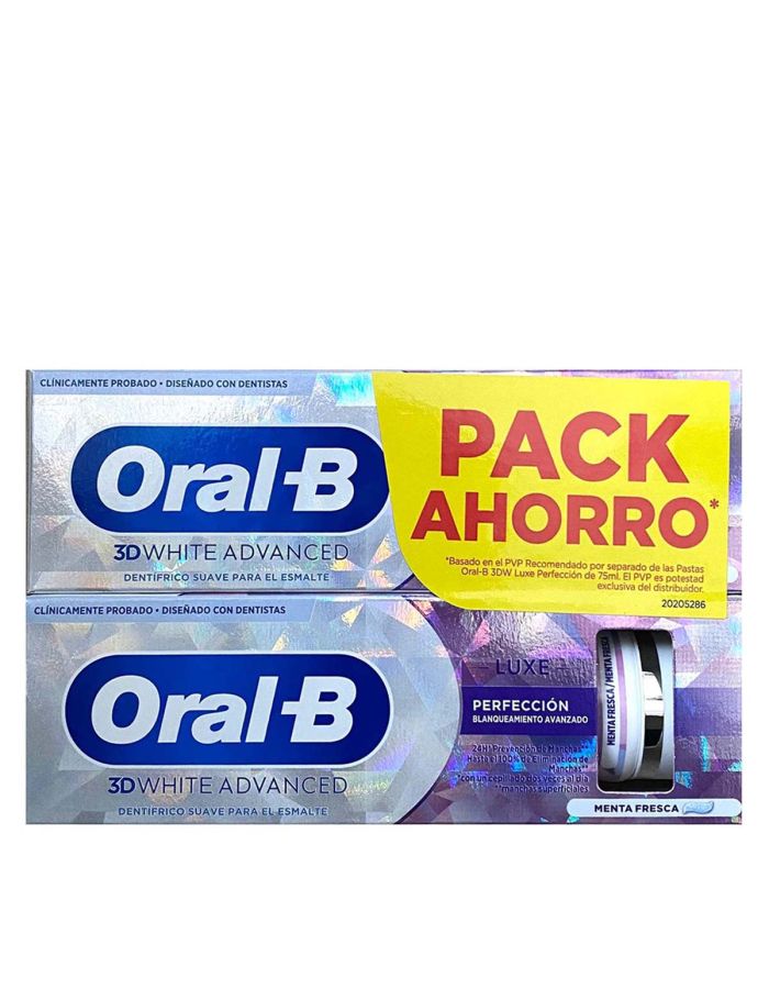 Oral B 3D White Advanced 75ml x 2 Duplo