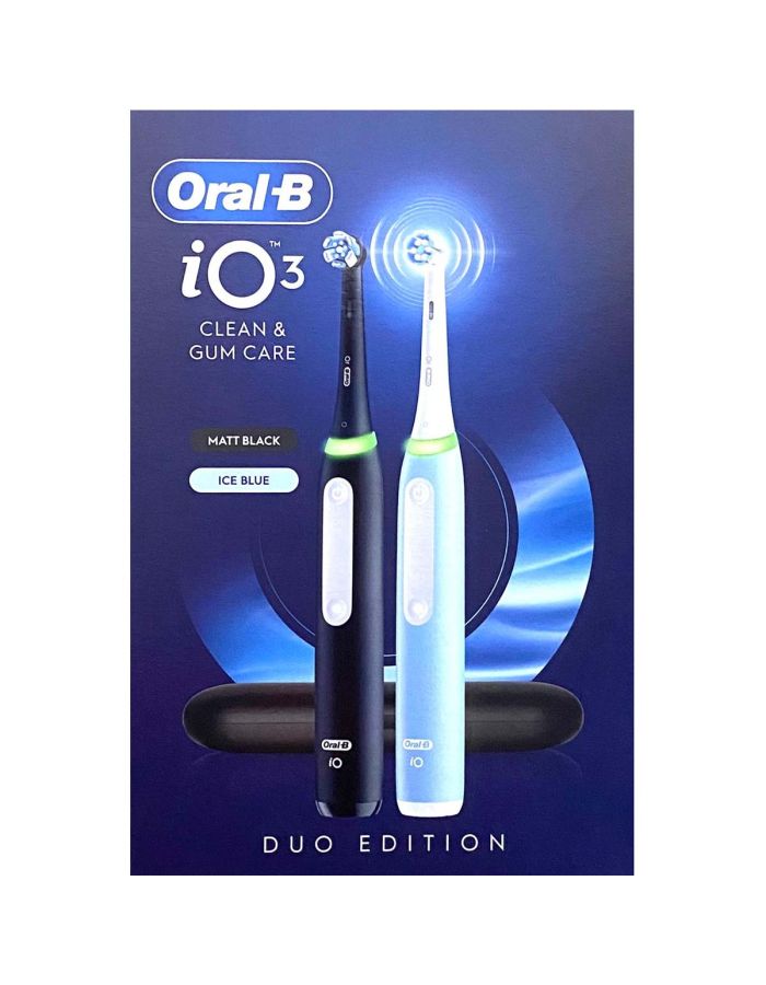 Oral B iO 3 Cepillo Eléctrico Duo Edition Negro y Azul Pack