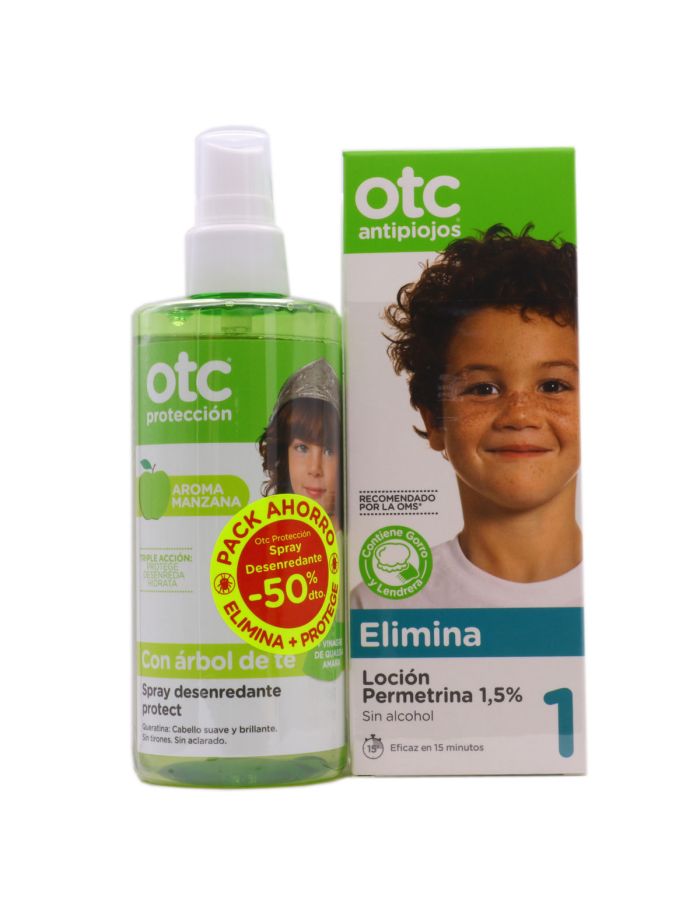 OTC Antipiojos Loción Permetrina 1,5% 125ml + Spray Desenredante Pack Ahorro