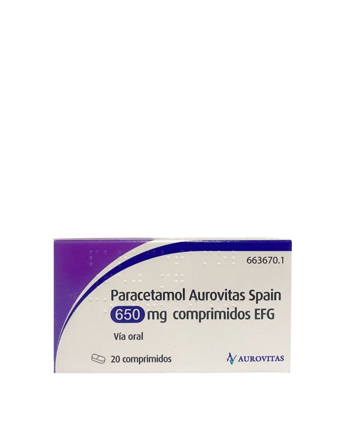 Paracetamol Aurovitas 650mg 20 Comprimidos