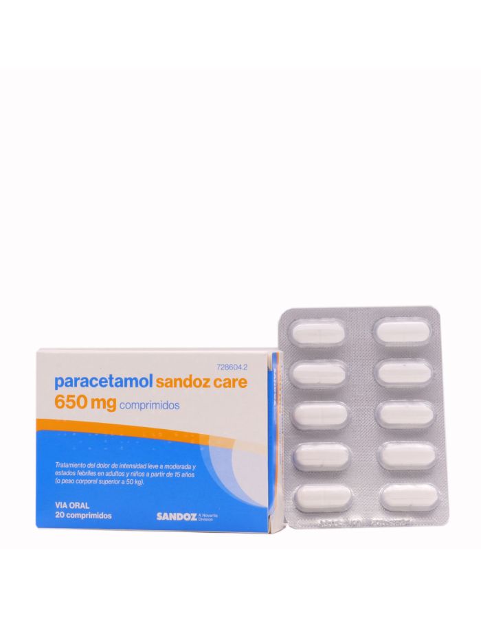 Paracetamol Sandoz Care 650 mg 20 Comprimidos